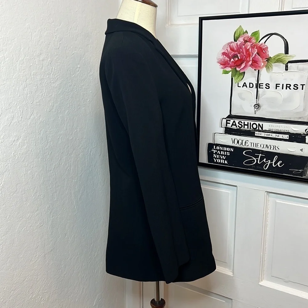 T by Alexander Wang Black One Button Long Blazer Size 6